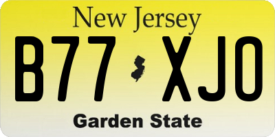 NJ license plate B77XJO
