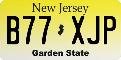 NJ license plate B77XJP