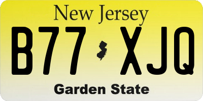 NJ license plate B77XJQ