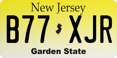NJ license plate B77XJR