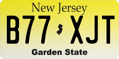 NJ license plate B77XJT