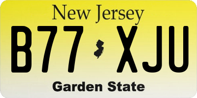 NJ license plate B77XJU