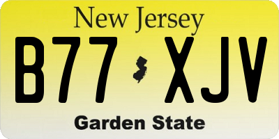 NJ license plate B77XJV