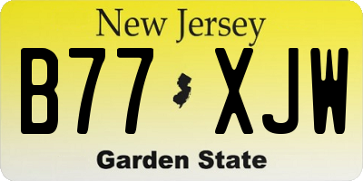 NJ license plate B77XJW