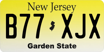 NJ license plate B77XJX