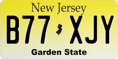 NJ license plate B77XJY