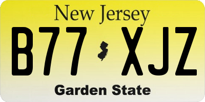 NJ license plate B77XJZ