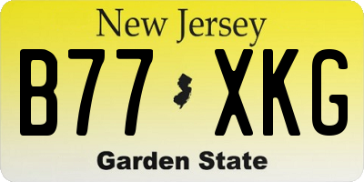 NJ license plate B77XKG