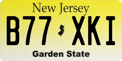 NJ license plate B77XKI