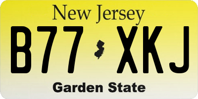 NJ license plate B77XKJ