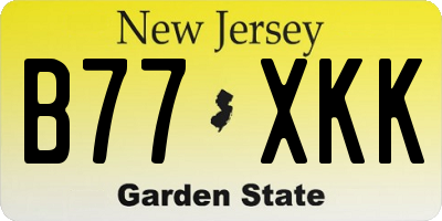 NJ license plate B77XKK