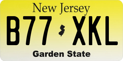 NJ license plate B77XKL