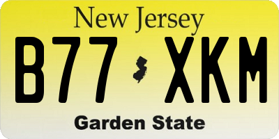NJ license plate B77XKM