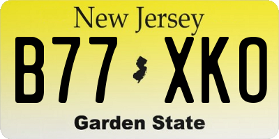 NJ license plate B77XKO
