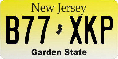 NJ license plate B77XKP