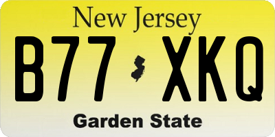 NJ license plate B77XKQ