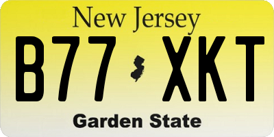 NJ license plate B77XKT