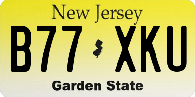 NJ license plate B77XKU