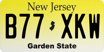 NJ license plate B77XKW
