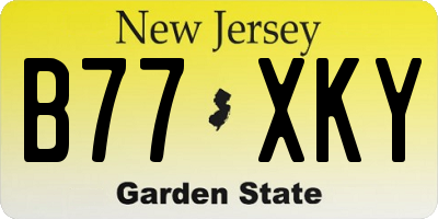 NJ license plate B77XKY