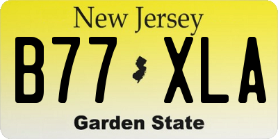 NJ license plate B77XLA