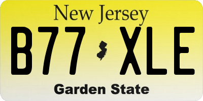 NJ license plate B77XLE
