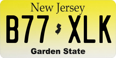 NJ license plate B77XLK