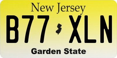 NJ license plate B77XLN