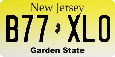 NJ license plate B77XLO