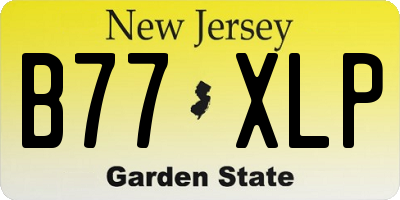NJ license plate B77XLP