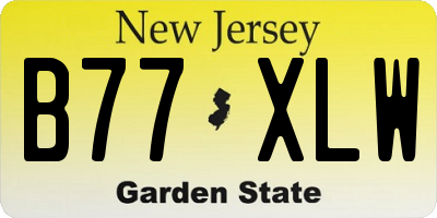 NJ license plate B77XLW
