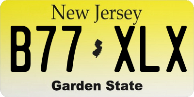 NJ license plate B77XLX