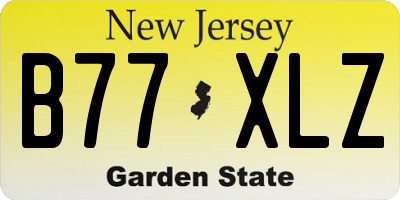 NJ license plate B77XLZ