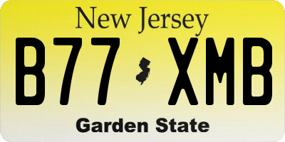 NJ license plate B77XMB