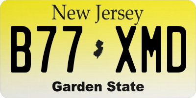 NJ license plate B77XMD