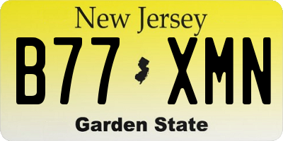 NJ license plate B77XMN