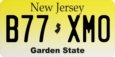 NJ license plate B77XMO