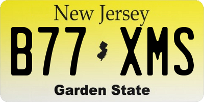 NJ license plate B77XMS
