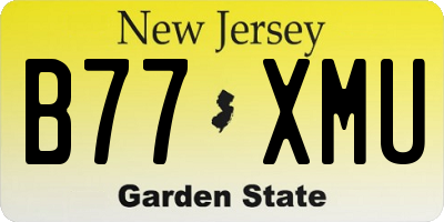 NJ license plate B77XMU