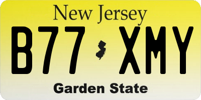NJ license plate B77XMY