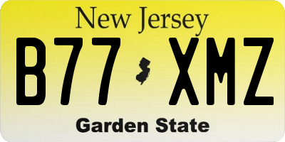NJ license plate B77XMZ