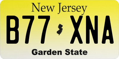NJ license plate B77XNA