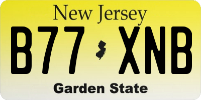 NJ license plate B77XNB