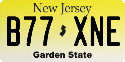 NJ license plate B77XNE