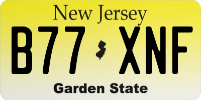 NJ license plate B77XNF
