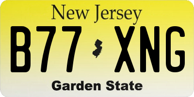 NJ license plate B77XNG