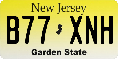 NJ license plate B77XNH