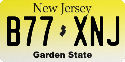 NJ license plate B77XNJ