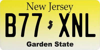 NJ license plate B77XNL