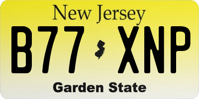 NJ license plate B77XNP